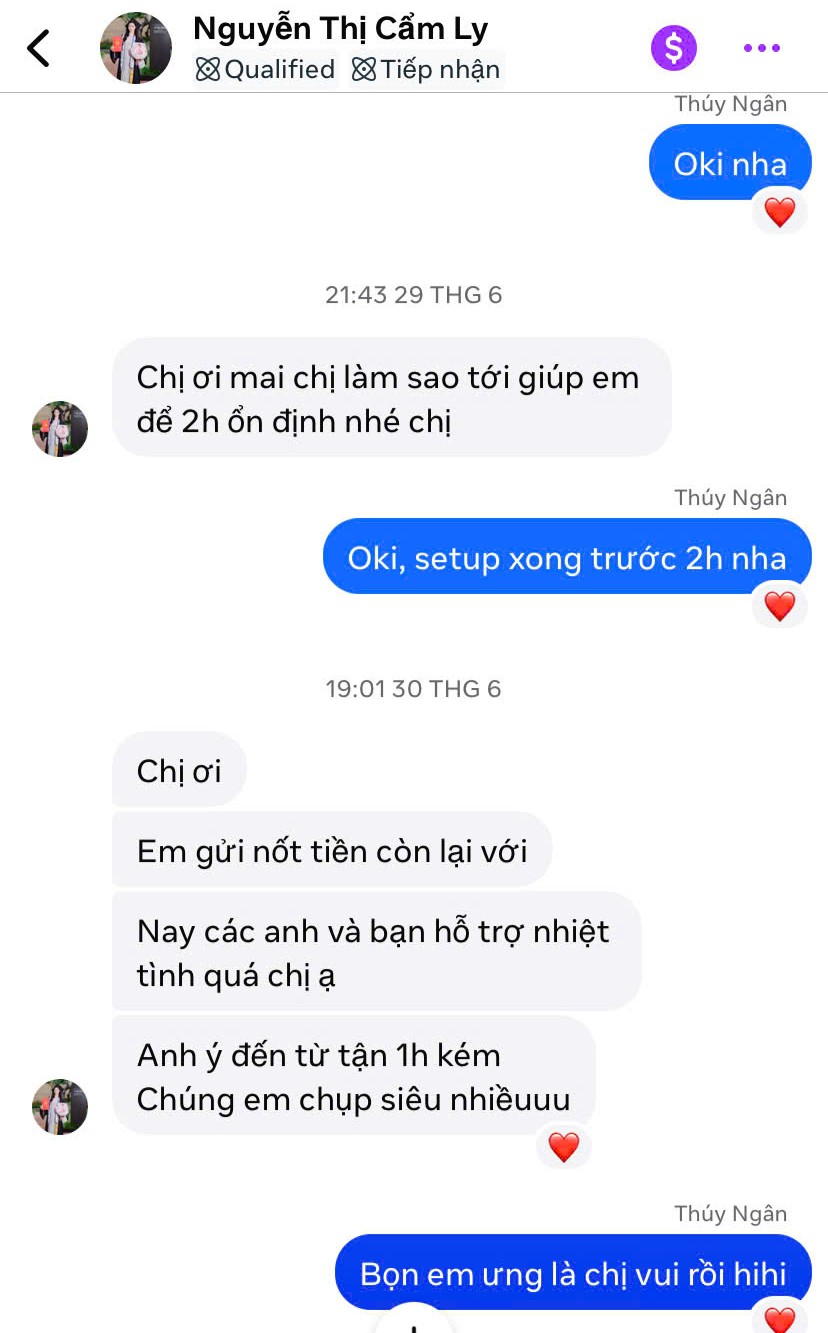 Feedback screenshot for Bạn Cẩm Ly